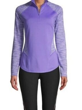 NWT Athletic Works Women's Purple Half-Zip Performance Top